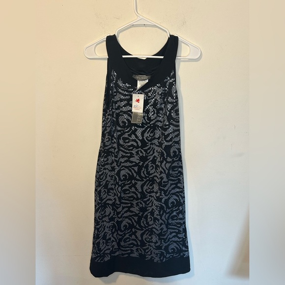 Brand new JOLIBEL Black and Silver Patterned Dress SIZE 8 - Picture 1 of 4
